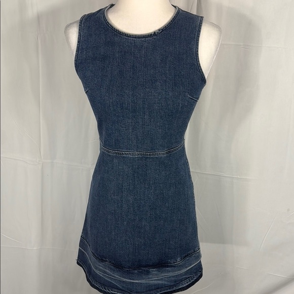 Theory Karissa Dark Blue Denim Mini Dress 0 - Picture 2 of 10